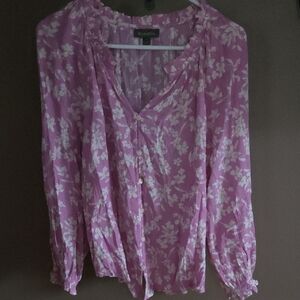 Style & Co. Pink and White Floral Blouse